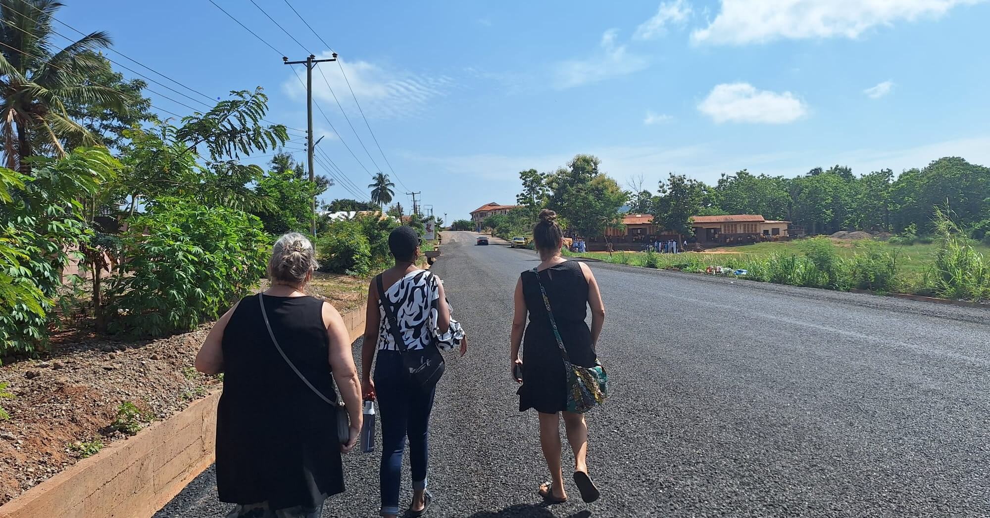 volunteers at BWO on their way to the learning center