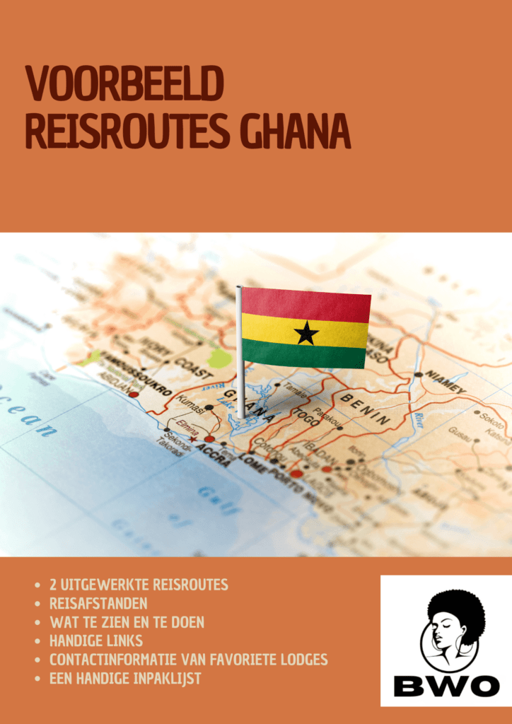 voorblad van het gratis e book met 2 uitgewerkte reisroutes voor Ghana