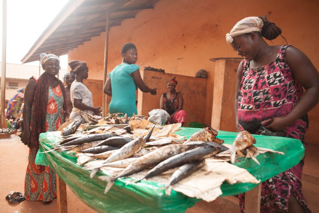 Market in Banko Ghana, West Africa