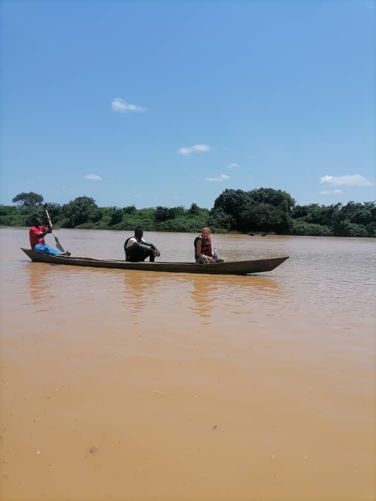 We hebben de nijlpaarden gevonden tijdens de kanotocht in Wechiau Ghana